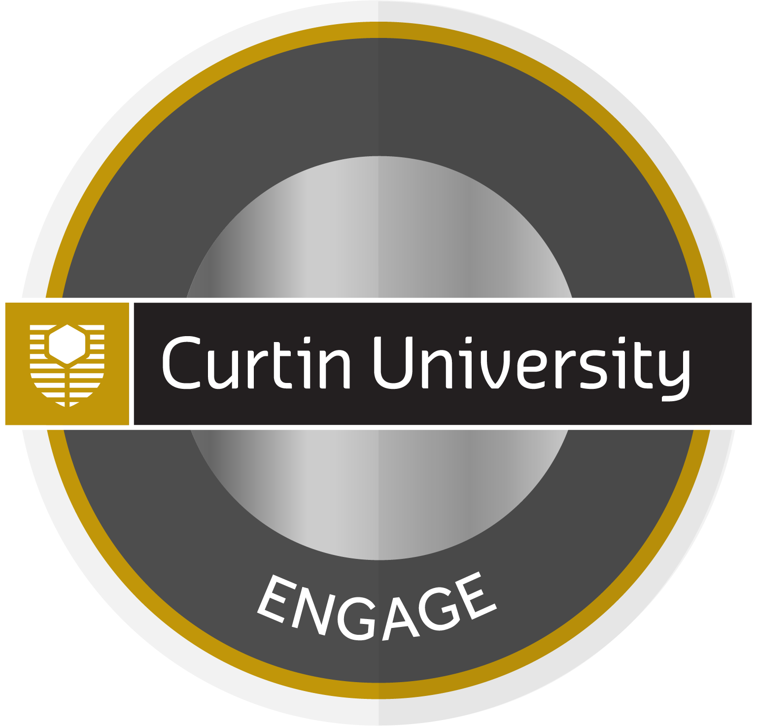 Curtin Engage Badge - Hexagon with curtin logo