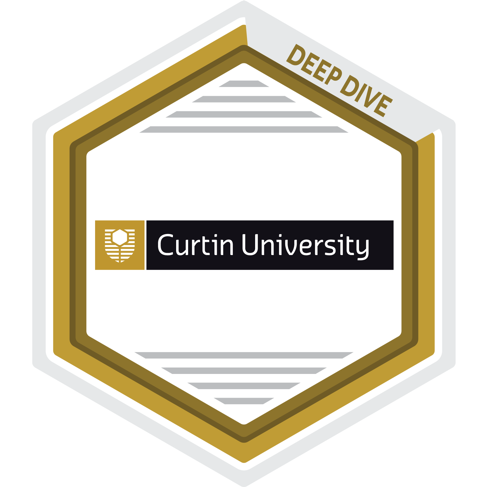 Curtin Deep Dive Badge - Hexagon with curtin logo