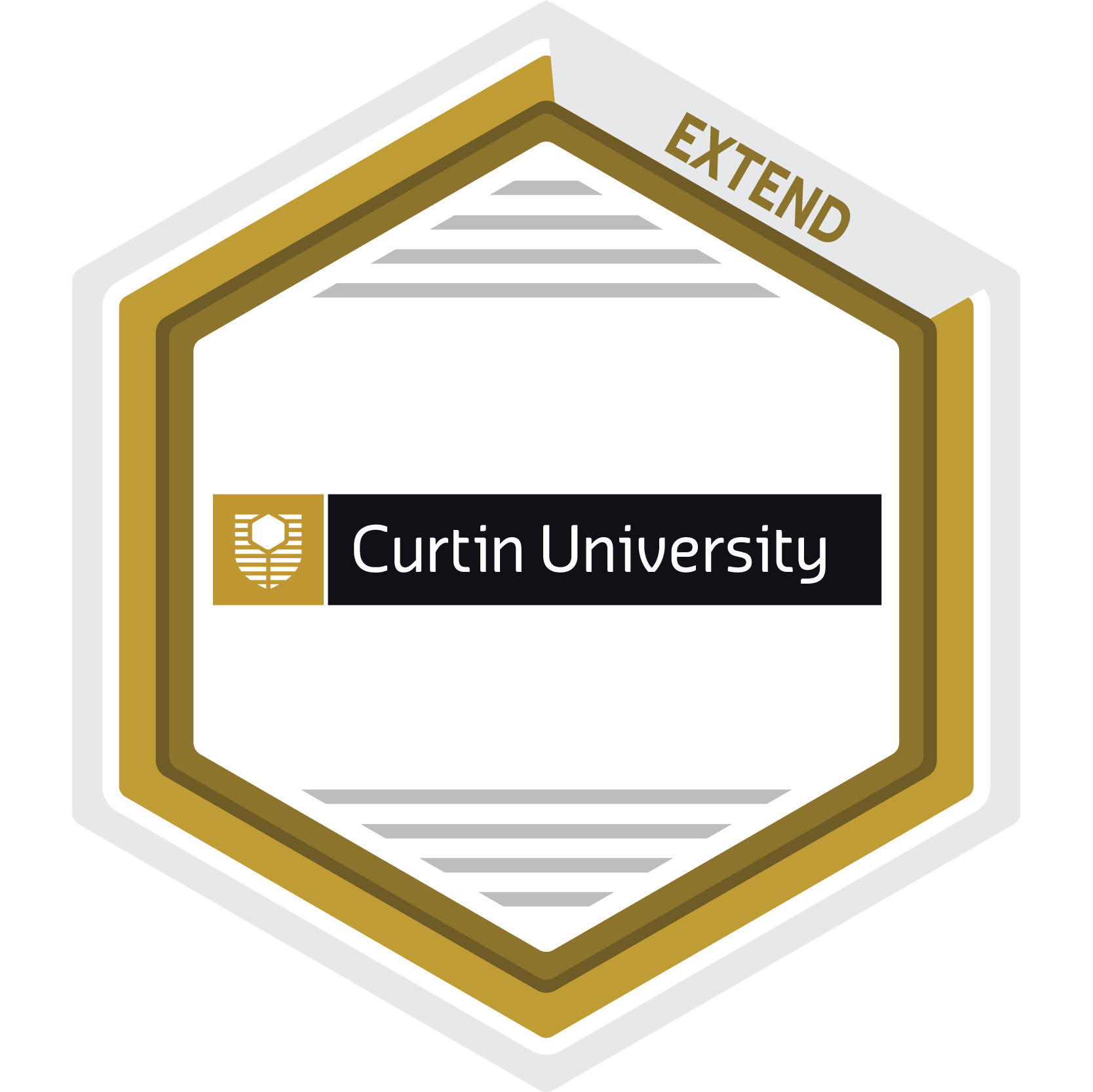 Curtin Extend Badge - Hexagon with curtin logo